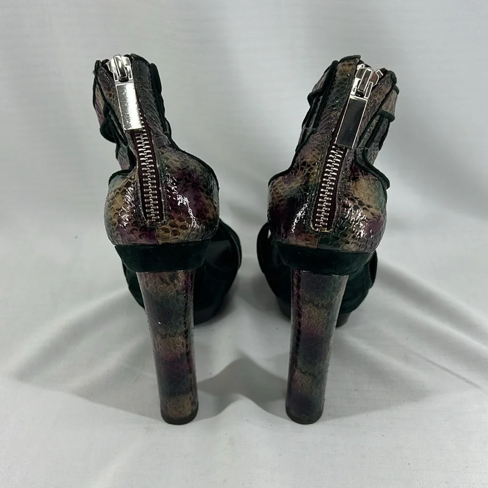 Rachel Zoe Payton Suede and snake Platform Heels